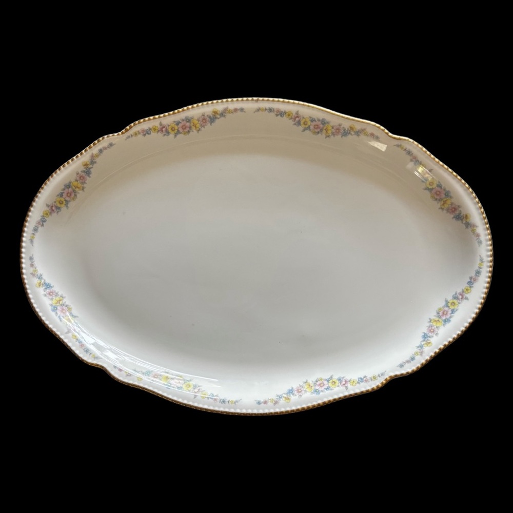 Vintage Crown Wreath by Castleton 16” Serving Platter Shenango China Circa 1972